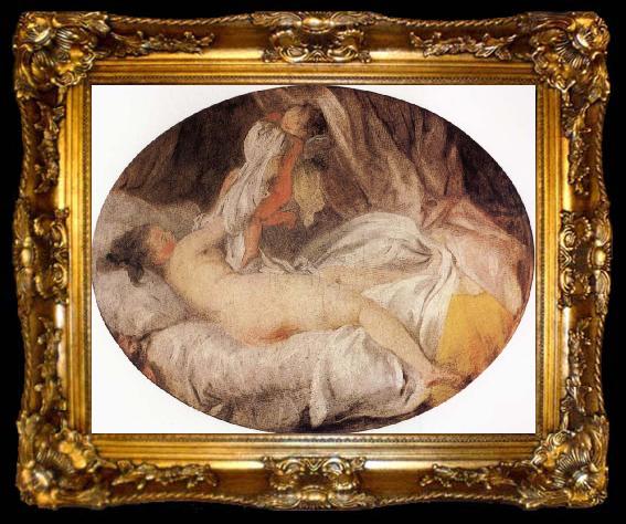 framed  Jean Honore Fragonard The Stolen Shift, ta009-2